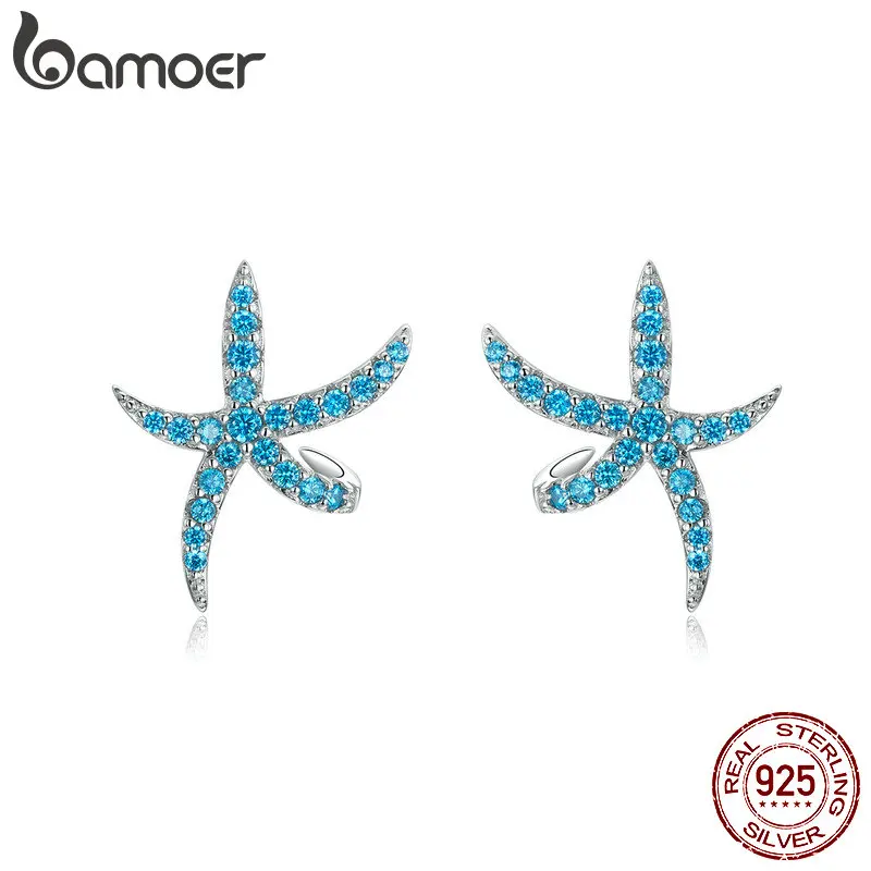 bamoer Starfish Stud Earrings for Women Genuine 925 Sterling Silver Fashion Blue Earings Studs Korean Design Jewelry BSE136
bamoer Starfish Stud Earrings for Women Genuine 925 Sterling Silver Fashion Blue Earings Studs Korean Design Jewelry BSE136