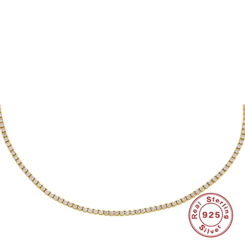 Женское теннисное ожерелье CANNER колье из стерлингового серебра 925 пробы в стиле
