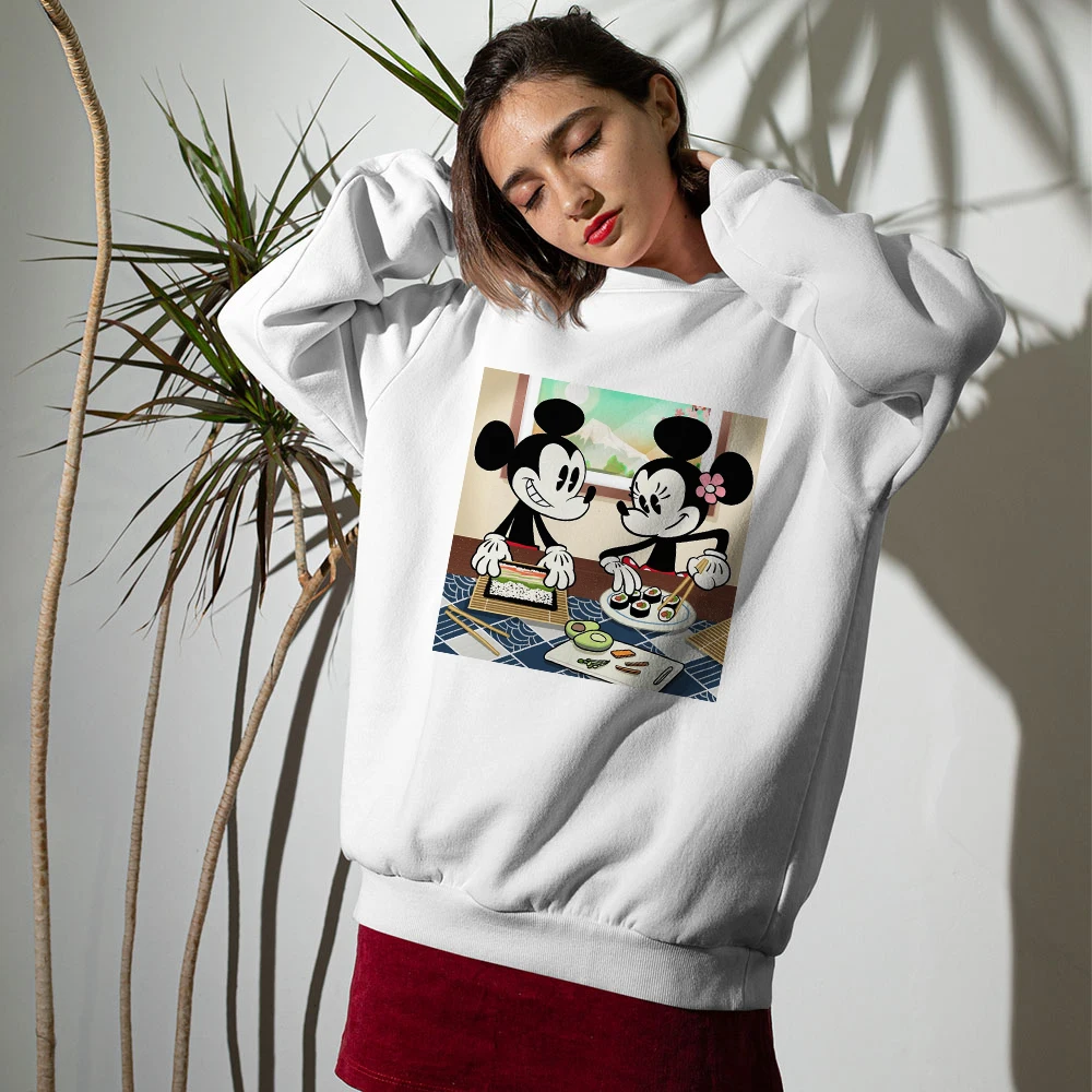 Disney Animation Fans Best Gift Hoodies Mickey and Minnie Make Sushi Together Printed Women Sweatshirts Cute Cartoon Sportsuit
Disney Animation Fans Best Gift Hoodies Mickey and Minnie Make Sushi Together Printed Women Sweatshirts Cute Cartoon Sportsuit