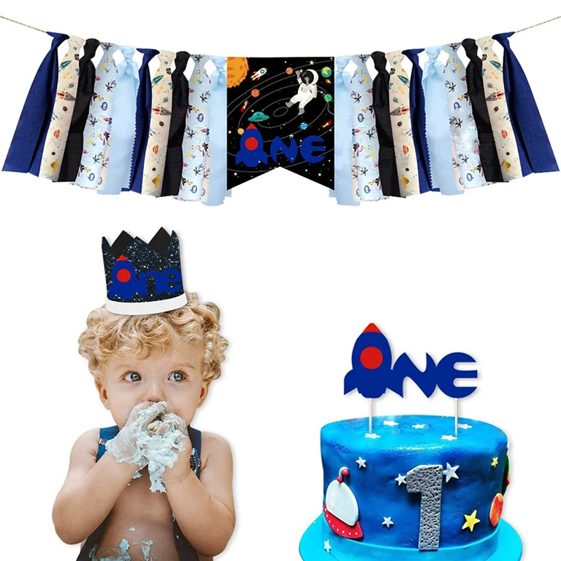 Boy astronaut themed birthday decorations spaceman highchair banner and backdrop rocket crown and cake topper for baby birthday
Boy astronaut themed birthday decorations spaceman highchair banner and backdrop rocket crown and cake topper for baby birthday