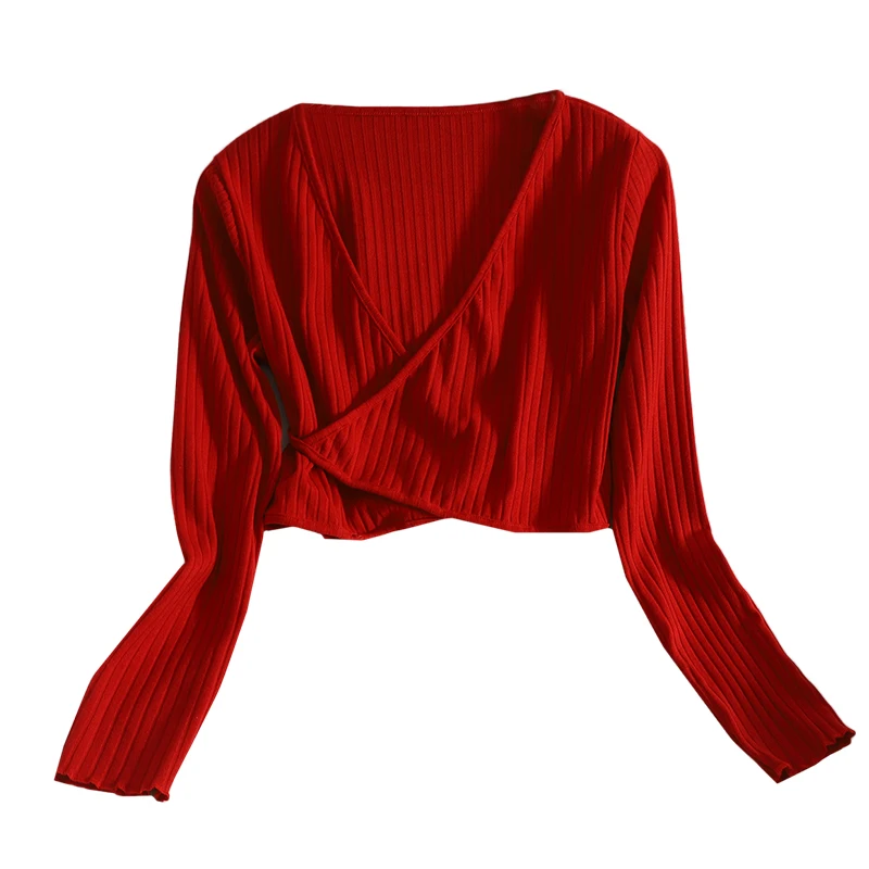 Cross-tie one-piece long-sleeved V-neck T-shirt woman tshirts tops summer new solid color wild thin short top T-shirts women
Cross-tie one-piece long-sleeved V-neck T-shirt woman tshirts tops summer new solid color wild thin short top T-shirts women