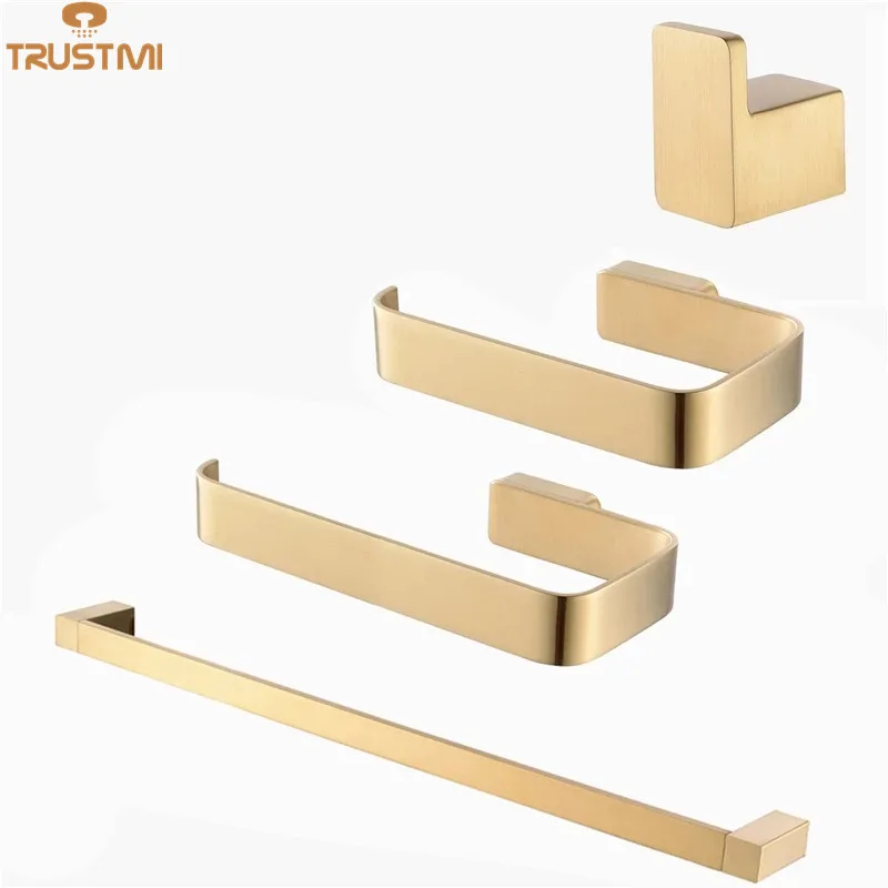 Luxury Bathroom Hardware Set Brushed Gold Brass Robe Hook Paper Holder Towel Rail Shelf Wall Mount Bathroom Accessories
Luxury Bathroom Hardware Set Brushed Gold Brass Robe Hook Paper Holder Towel Rail Shelf Wall Mount Bathroom Accessories