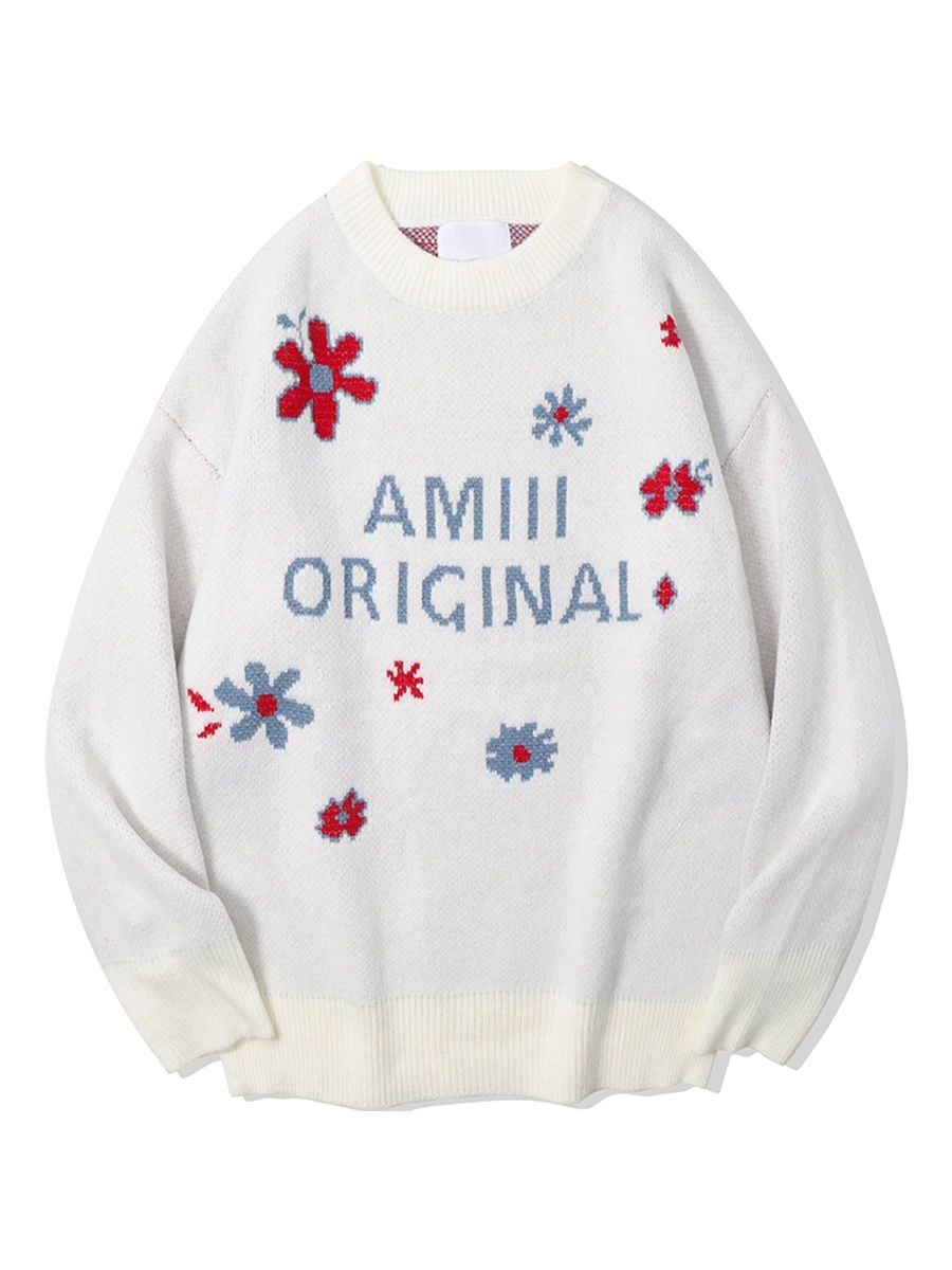 Men Vintage Flowers Sweater Women Pullover Thick Warm Jumper Long Sleeve Oversize Sweater Harajuku Preppy Style Couple Sweater
Men Vintage Flowers Sweater Women Pullover Thick Warm Jumper Long Sleeve Oversize Sweater Harajuku Preppy Style Couple Sweater