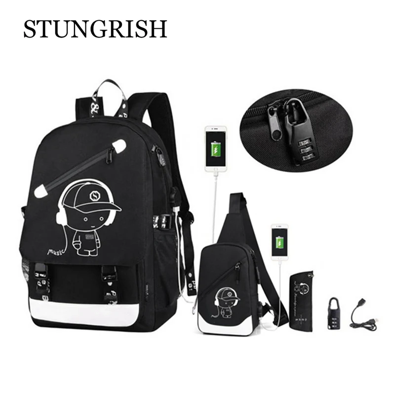 Anti-Theft Backpack for Boys 15.6'' Laptop Backpack with USB Charging Port Bookbag for School Black Travel Bags Large Capactiy
Anti-Theft Backpack for Boys 15.6'' Laptop Backpack with USB Charging Port Bookbag for School Black Travel Bags Large Capactiy