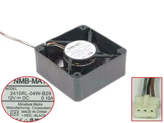 NMB-MAT 2410RL-04W-B29 CA1 Сервер охлаждающий вентилятор DC 12V 0.10A 60x60x25 мм 3 провода |