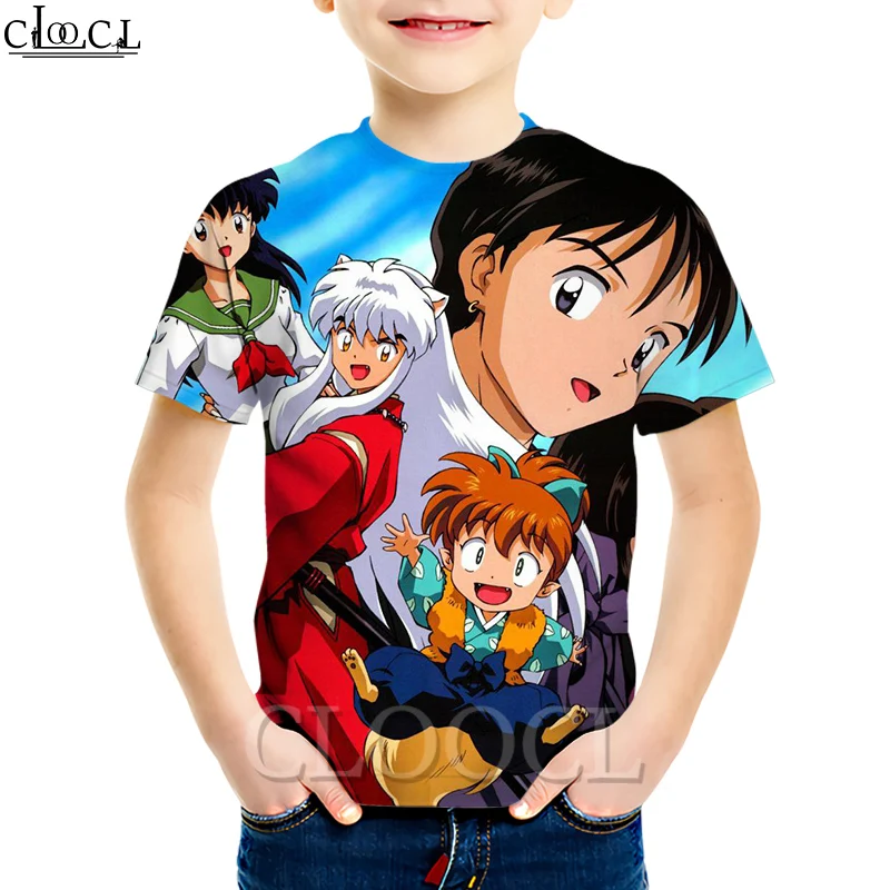 CLOOCL японское аниме Inuyasha детская одежда топы косплей 3D печать футболка корейский