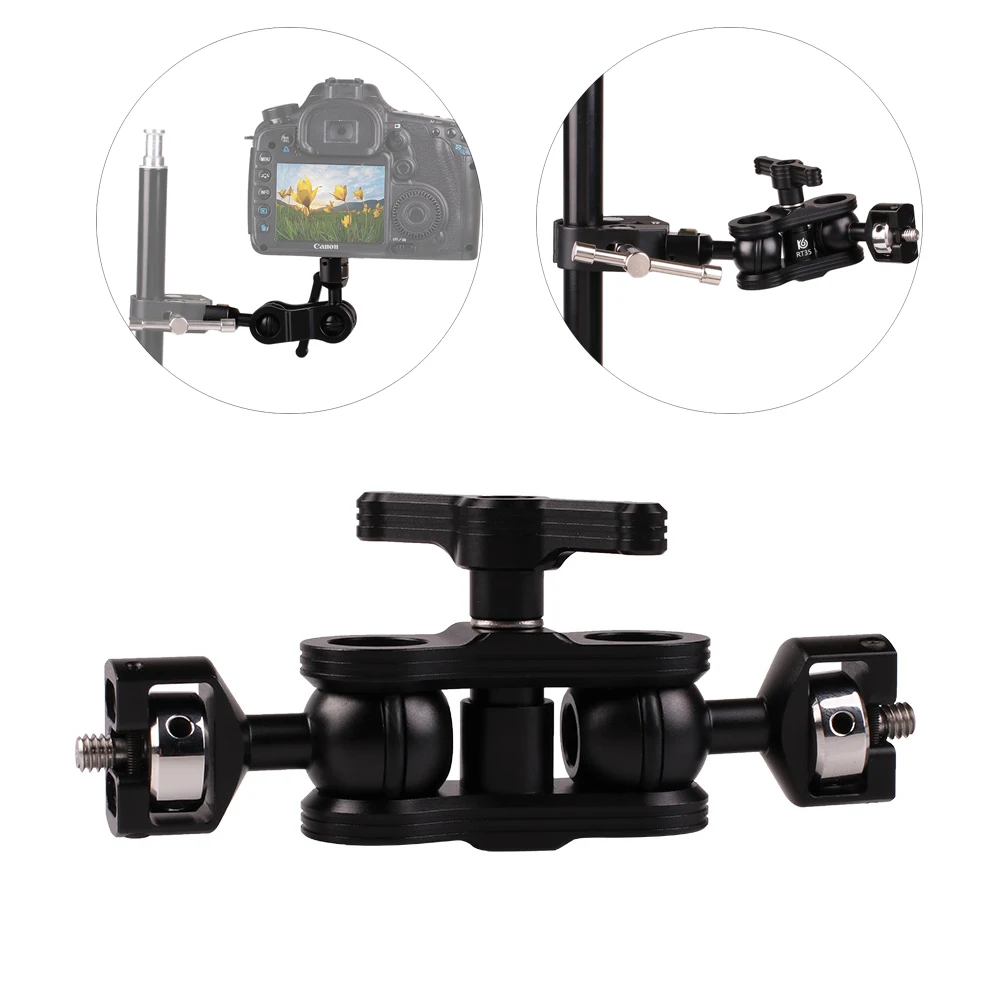 Aluminum Dual 360degree Ball Head Hot Shoe Magic Arm Mount Adapter w 1/4'' Screw Quick-release Board for Sony/Canon/Nikon SLR
Aluminum Dual 360degree Ball Head Hot Shoe Magic Arm Mount Adapter w 1/4'' Screw Quick-release Board for Sony/Canon/Nikon SLR