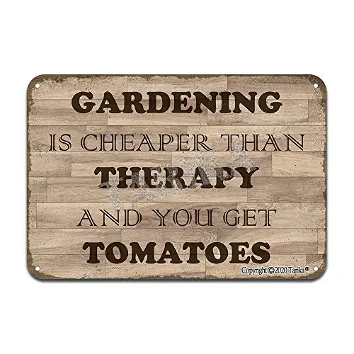 Gardening is Cheaper Than Therapy and You Get Tomatoes 8X12 Inch Tin Retro Look Decoration Art Sign for Home Kitchen Bathroom Fa
Gardening is Cheaper Than Therapy and You Get Tomatoes 8X12 Inch Tin Retro Look Decoration Art Sign for Home Kitchen Bathroom Fa