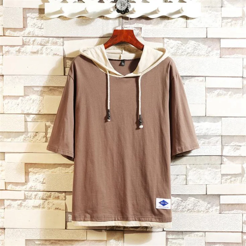 Cotton T-shirt Men Large Size Solid Color Summer Hooded T-Shirt Male Loose Casual Comfortable Streetwear T shirt
Cotton T-shirt Men Large Size Solid Color Summer Hooded T-Shirt Male Loose Casual Comfortable Streetwear T shirt