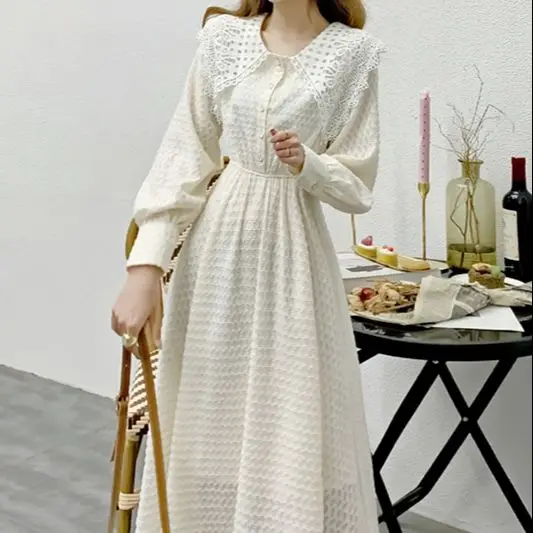 Sweet And Cute Kawaii Long Skirt Female Summer Fashion Doll Collar Long-Sleeved Long Skirt Y2k Retro High-Waist All-Match Dress
Sweet And Cute Kawaii Long Skirt Female Summer Fashion Doll Collar Long-Sleeved Long Skirt Y2k Retro High-Waist All-Match Dress