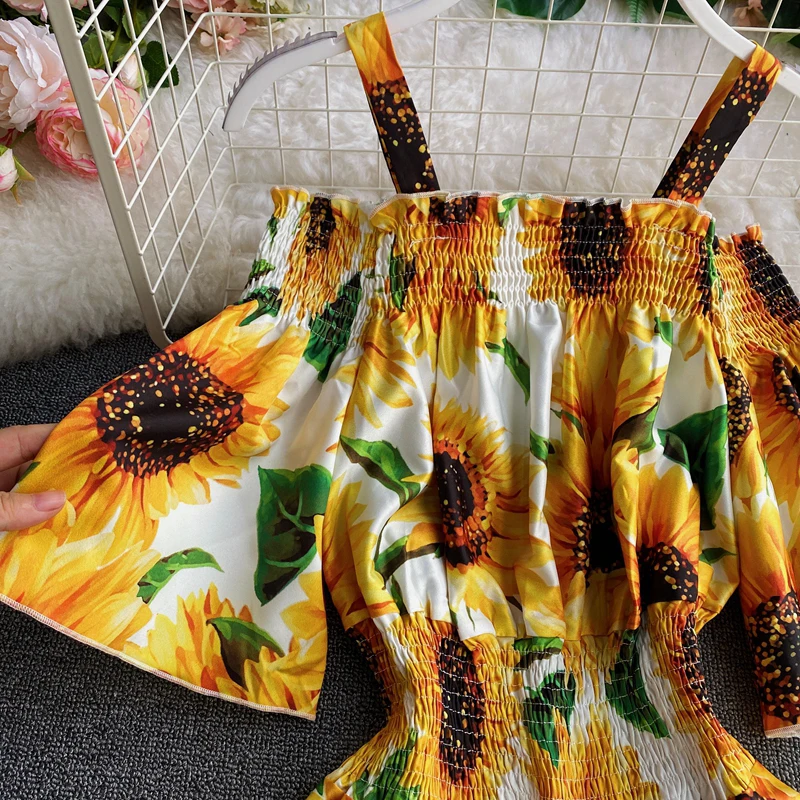 CHICEVER Print Dress For Women Square Collar Puff Half Sleeve Off Shouder Sling High Waist A Line Dresses Female 2021 Spring New
CHICEVER Print Dress For Women Square Collar Puff Half Sleeve Off Shouder Sling High Waist A Line Dresses Female 2021 Spring New
