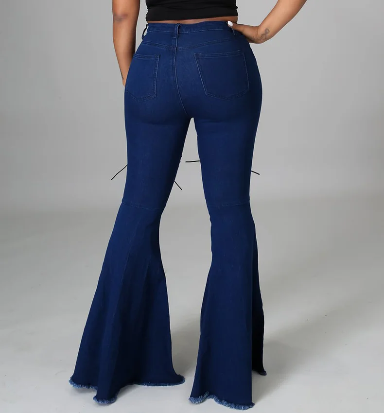 Women's Versatile Elastic Tight Knee Holed Jeans Flared Pants Fashion High Waist Straight Denim Pants Female Soild Jeans
Women's Versatile Elastic Tight Knee Holed Jeans Flared Pants Fashion High Waist Straight Denim Pants Female Soild Jeans