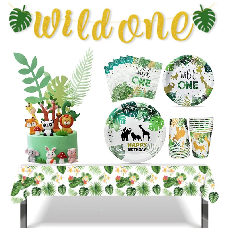 Wildone Wild Animal Forest Birthday Party Supplies Leaf Wild Cup Plate Tablecloth Cake decoration Party Decoration Baby Shower
Wildone Wild Animal Forest Birthday Party Supplies Leaf Wild Cup Plate Tablecloth Cake decoration Party Decoration Baby Shower