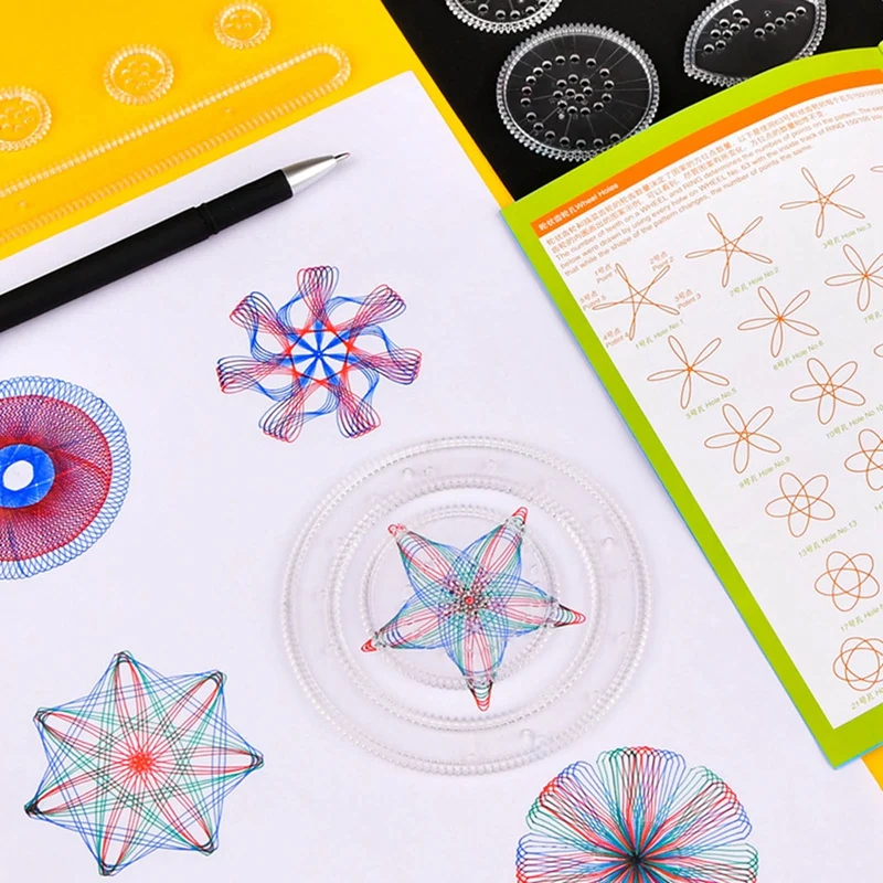 18/22Pcs Spirograph Drawing Toys Set Gears Wheels Geometric Ruler Drawing Accessories Creative Educational Kids Toy
18/22Pcs Spirograph Drawing Toys Set Gears Wheels Geometric Ruler Drawing Accessories Creative Educational Kids Toy