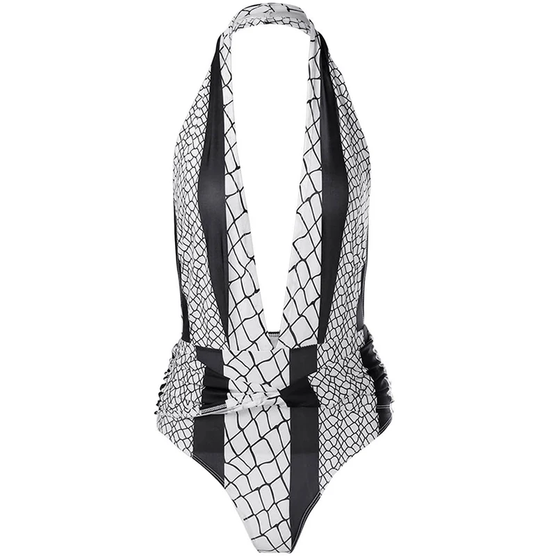 Sexy Striped Print One Piece Swimsuit Women Swimwear Halter Bodysuit Off shoulder Backless Beachwear Bathing Suit Monokini XL
Sexy Striped Print One Piece Swimsuit Women Swimwear Halter Bodysuit Off shoulder Backless Beachwear Bathing Suit Monokini XL