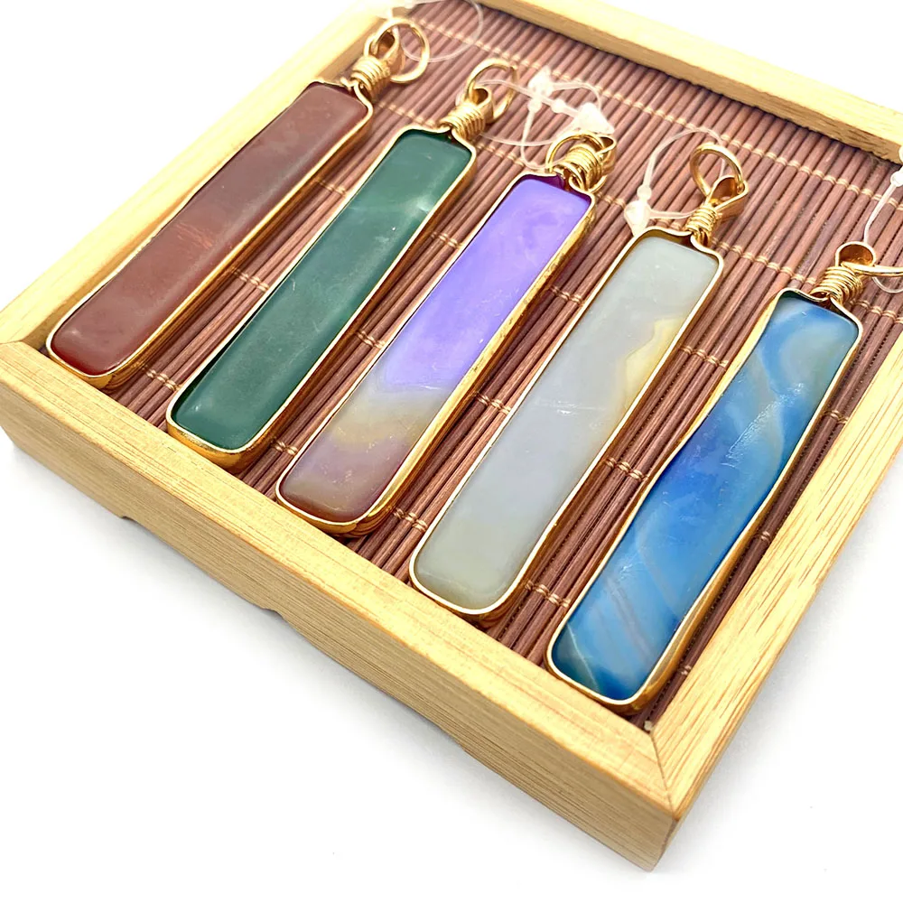 Natural Stone Rectangular Strip Multicolor Polished and Polished Edging Suitable for DIY Handmade Pendant Necklace Exquisite
Natural Stone Rectangular Strip Multicolor Polished and Polished Edging Suitable for DIY Handmade Pendant Necklace Exquisite