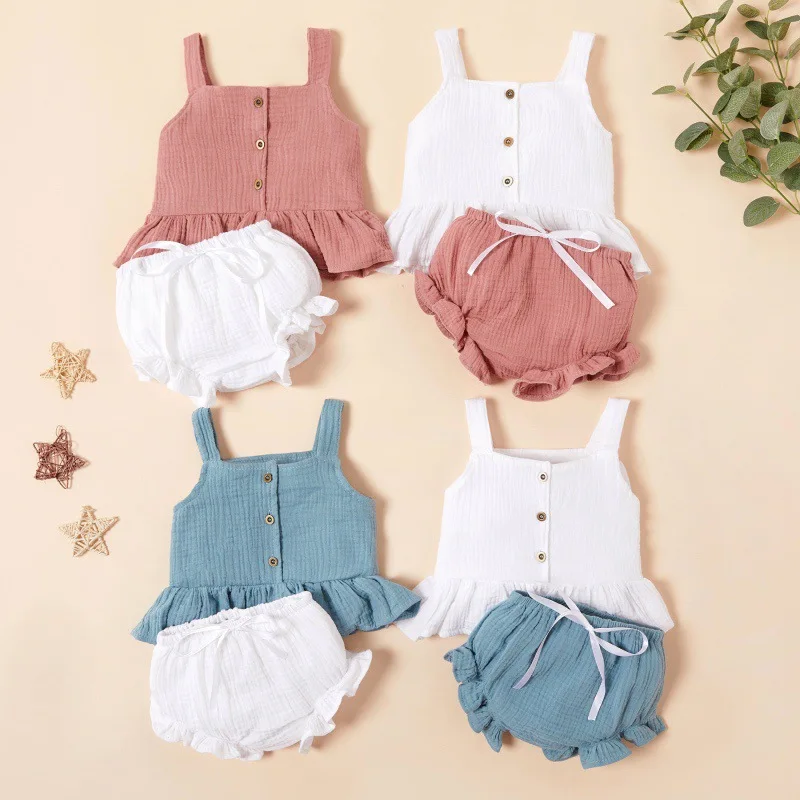 Newborn Baby Girl Outfit Comfortable 2022 Summer Baby Girl Clothes Set Cotton Tank Top+PP Pants 2piece Suit Baby Clothing
Newborn Baby Girl Outfit Comfortable 2022 Summer Baby Girl Clothes Set Cotton Tank Top+PP Pants 2piece Suit Baby Clothing