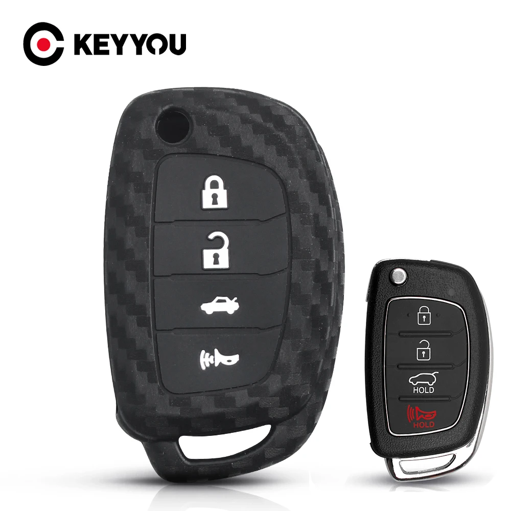 KEYYOU 4 Button Silicone Car Key Case For Hyundai i25 ix35 Sonata 2017 2018 2019 For Car Accessories Key Case Carbon Key
KEYYOU 4 Button Silicone Car Key Case For Hyundai i25 ix35 Sonata 2017 2018 2019 For Car Accessories Key Case Carbon Key