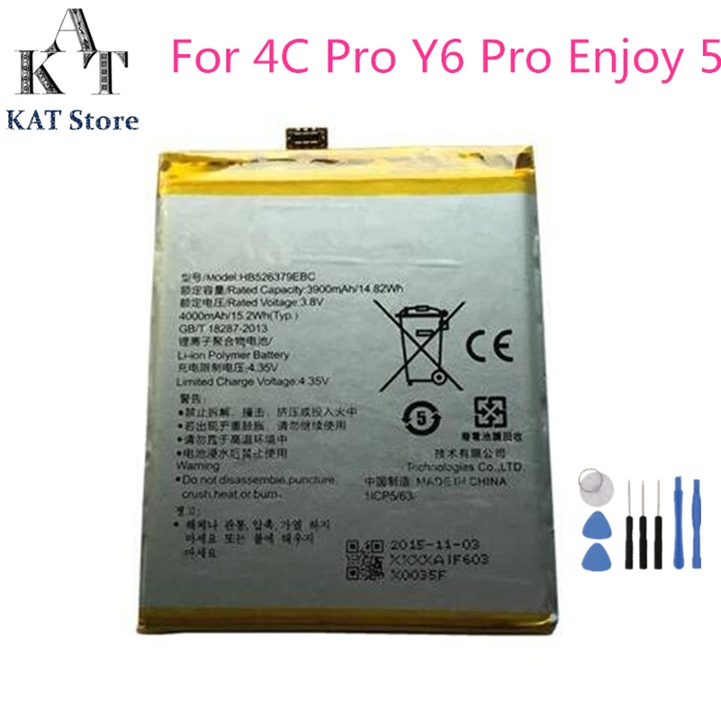 KAT HB526379EBC 4000 мАч сменная батарея для телефона huawei Honor 4C Pro Y6 Наслаждайтесь 5