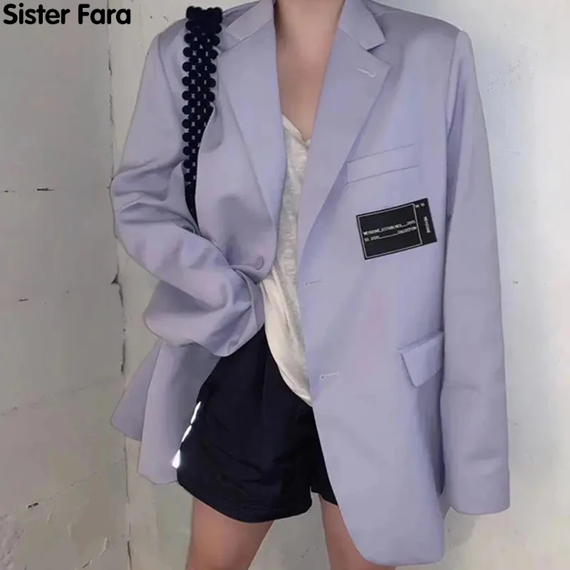 Sister Fara New Spring 2021 Notched Blazers Jacket Women Single Breasted Loose Fashion Jacket Office Lady Solid Blazers Autumn 
Sister Fara New Spring 2021 Notched Blazers Jacket Women Single Breasted Loose Fashion Jacket Office Lady Solid Blazers Autumn