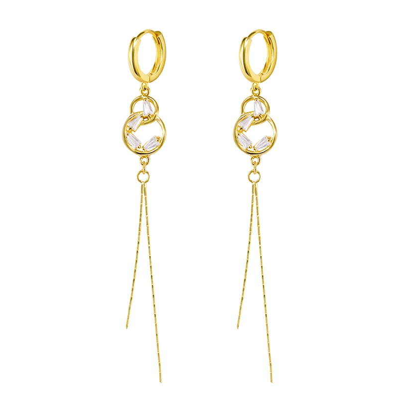 Pierced Earrings 925 Silver Ear Buckle Exquisite Double Circle Pendant Long Chain Hoop Earrings Fashion Women Engagement Gift
Pierced Earrings 925 Silver Ear Buckle Exquisite Double Circle Pendant Long Chain Hoop Earrings Fashion Women Engagement Gift