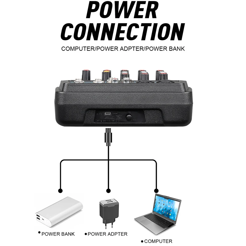 4 Channel Protable Digital o Mixer Console with Sound Card,Bluetooth, USB, 48V Power for DJ Recording EU Plug
4 Channel Protable Digital o Mixer Console with Sound Card,Bluetooth, USB, 48V Power for DJ Recording EU Plug