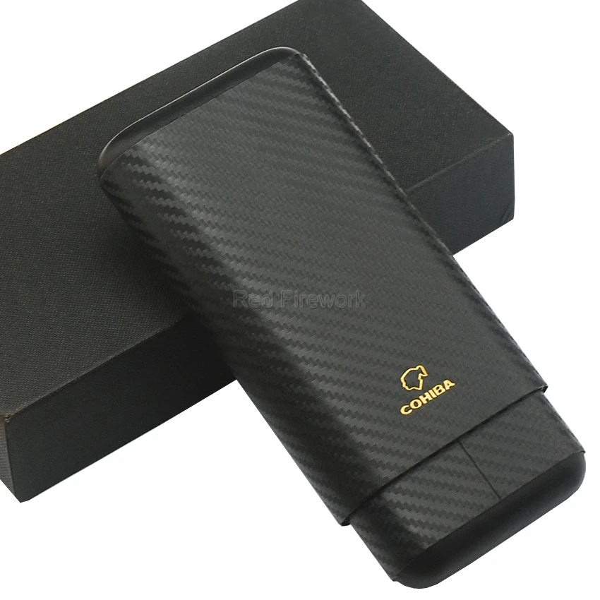 COHIBA Gadgets Carbon Fiber Cedar Wood Cigar Case Outdoor 3/4 Tubes Travel Humidor Cigar Box Black Cigars Case Portable
COHIBA Gadgets Carbon Fiber Cedar Wood Cigar Case Outdoor 3/4 Tubes Travel Humidor Cigar Box Black Cigars Case Portable