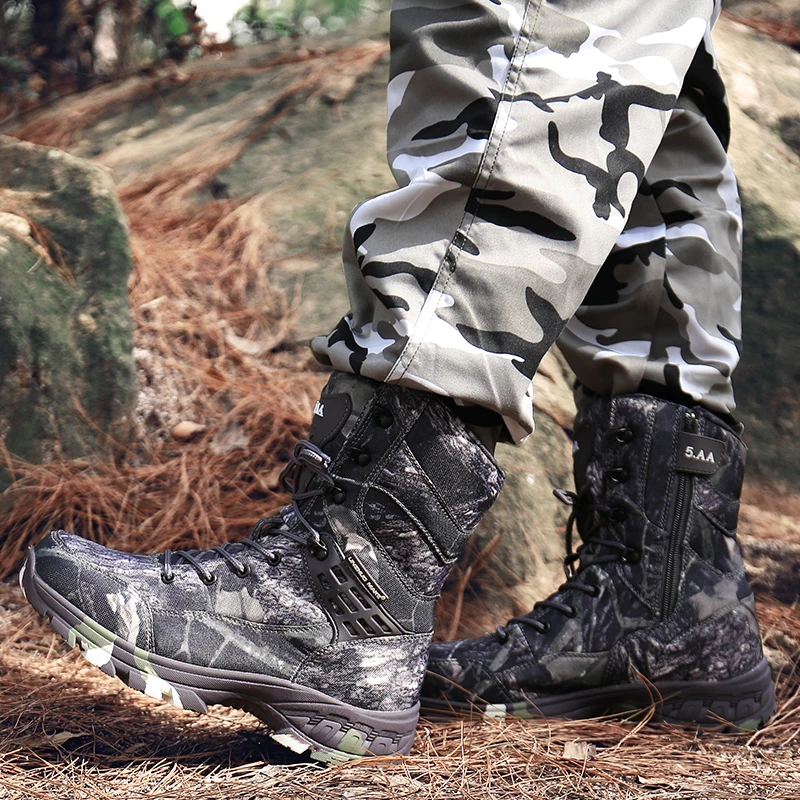 High Top Classic Waterproof Military Tactical Boots Man Outdoor Camouflage Hunting Boots Breathable Men Army Commando Boots
High Top Classic Waterproof Military Tactical Boots Man Outdoor Camouflage Hunting Boots Breathable Men Army Commando Boots