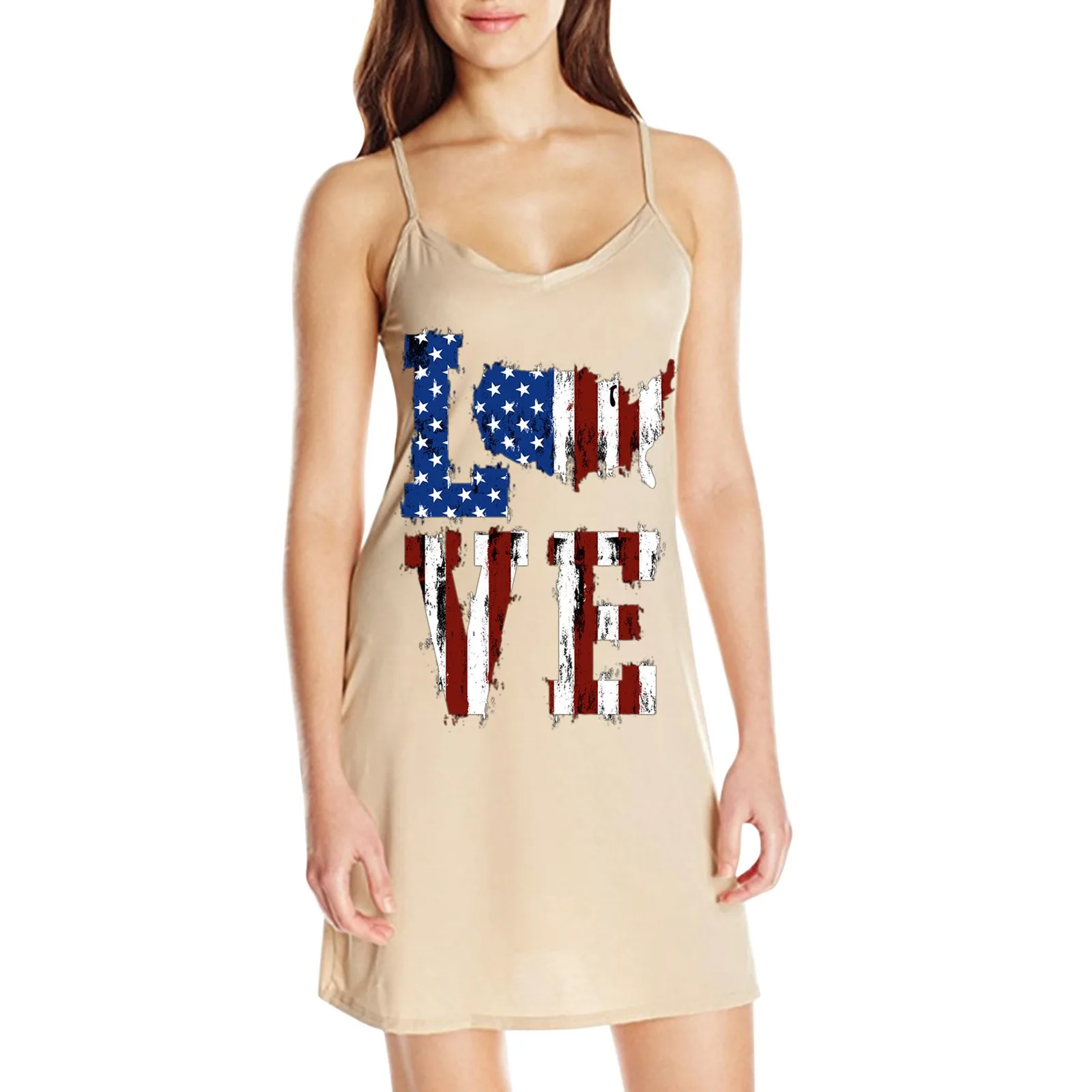 Summer Sexy Straps Backless Mini Dress Independence Day Print Print Sleeveless Dress Women Sexy V-Neck Party Dress Vestidos
Summer Sexy Straps Backless Mini Dress Independence Day Print Print Sleeveless Dress Women Sexy V-Neck Party Dress Vestidos