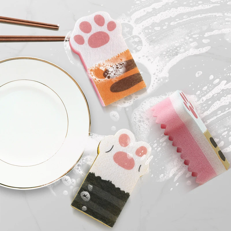 3PC/Set Cute Household Cat Claw Sponge Wipe Thickening Decontamination Kitchen Brush Pot Dishwashing Sponge Block Cleaning Brush
3PC/Set Cute Household Cat Claw Sponge Wipe Thickening Decontamination Kitchen Brush Pot Dishwashing Sponge Block Cleaning Brush