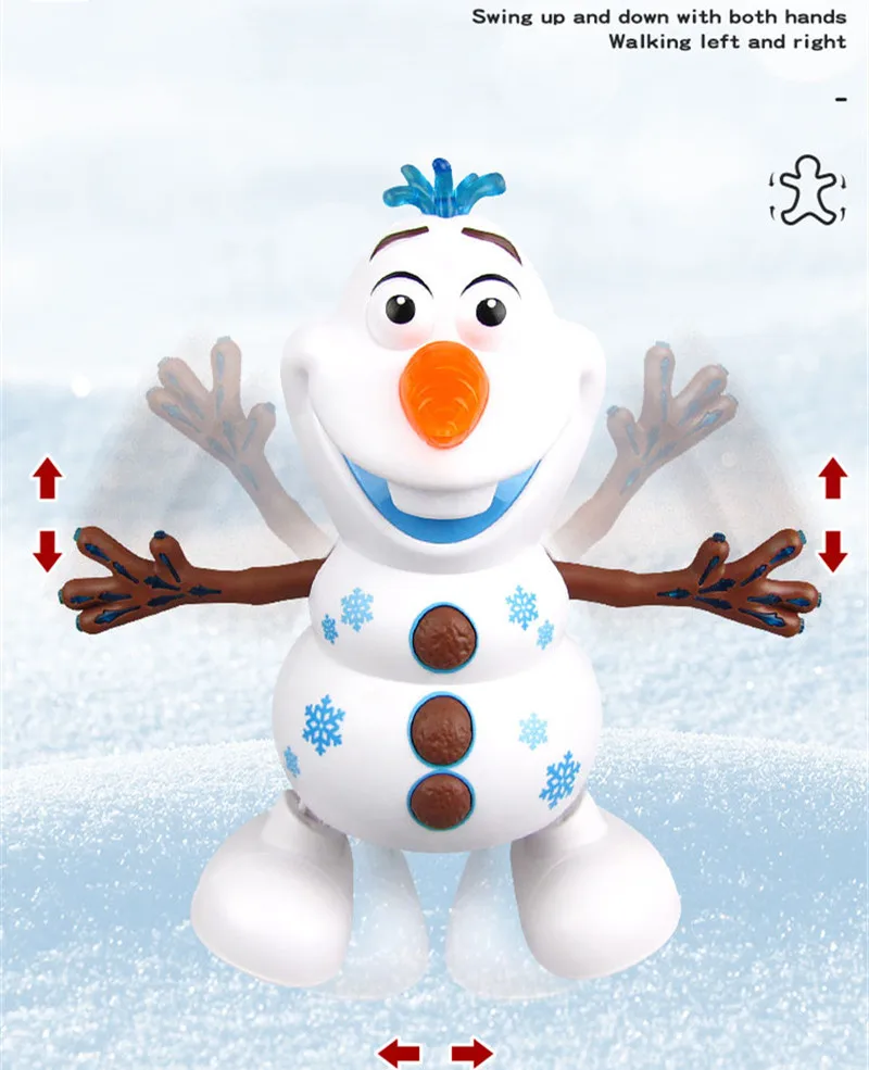 Танцующий снеговик робот Олаф со светодиодным музыкальным фонариком