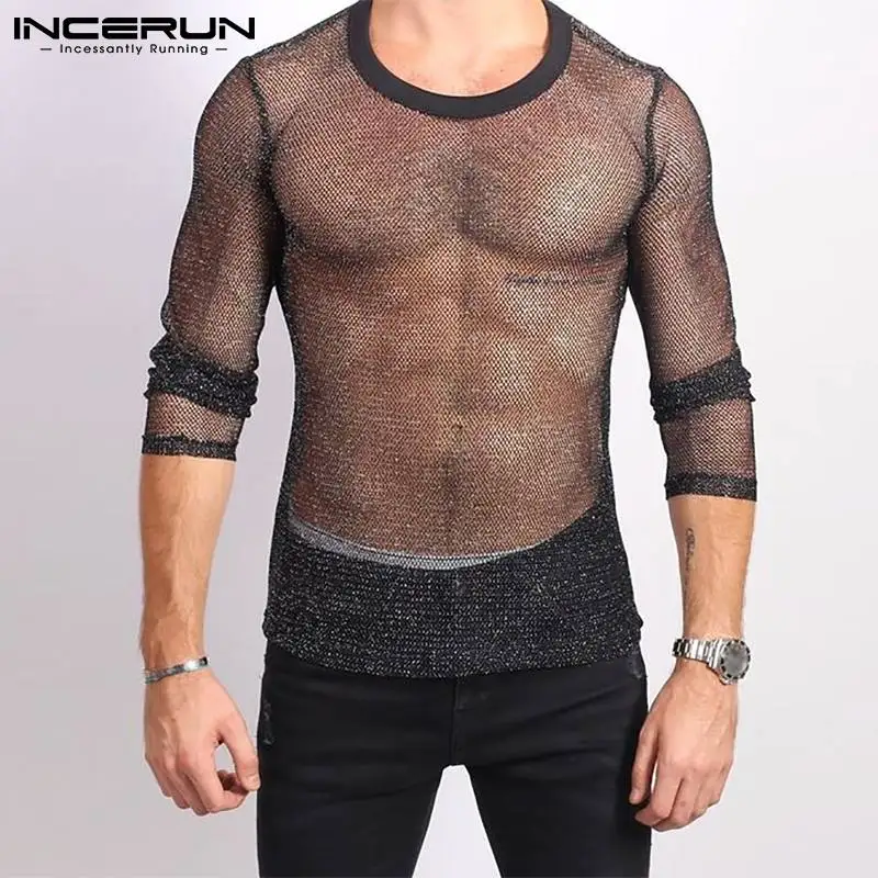 Sexy Casual Streetwear New Men's Net Yarn T-Shirt Long Sleeve Fashionable Tees INCERUN Tops 2021 Party Nightclub Camiseta S-5XL
Sexy Casual Streetwear New Men's Net Yarn T-Shirt Long Sleeve Fashionable Tees INCERUN Tops 2021 Party Nightclub Camiseta S-5XL
