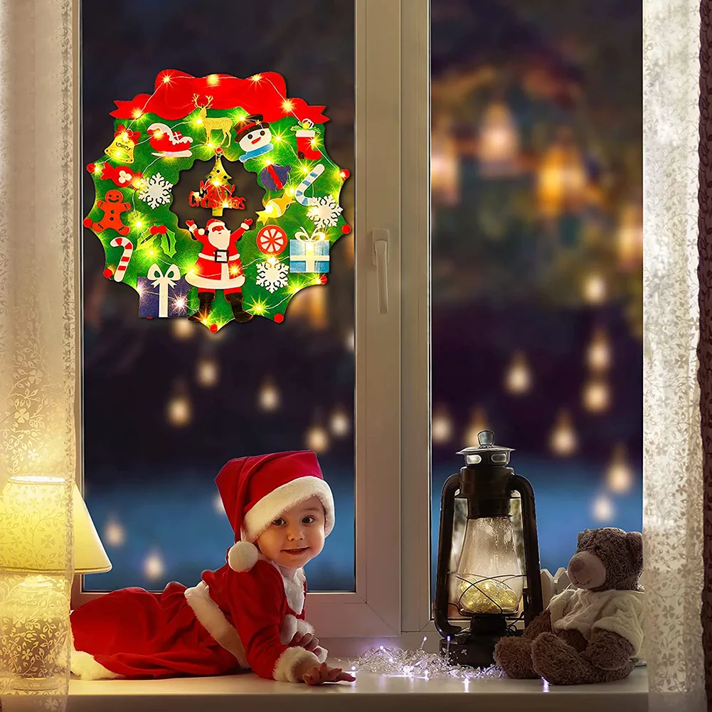 Christmas Wreath 60cm Felt Home Decoration Front Door Garland DIY Ornaments Merry Christmas Gift for Kids Xmas Wall Decoration
Christmas Wreath 60cm Felt Home Decoration Front Door Garland DIY Ornaments Merry Christmas Gift for Kids Xmas Wall Decoration