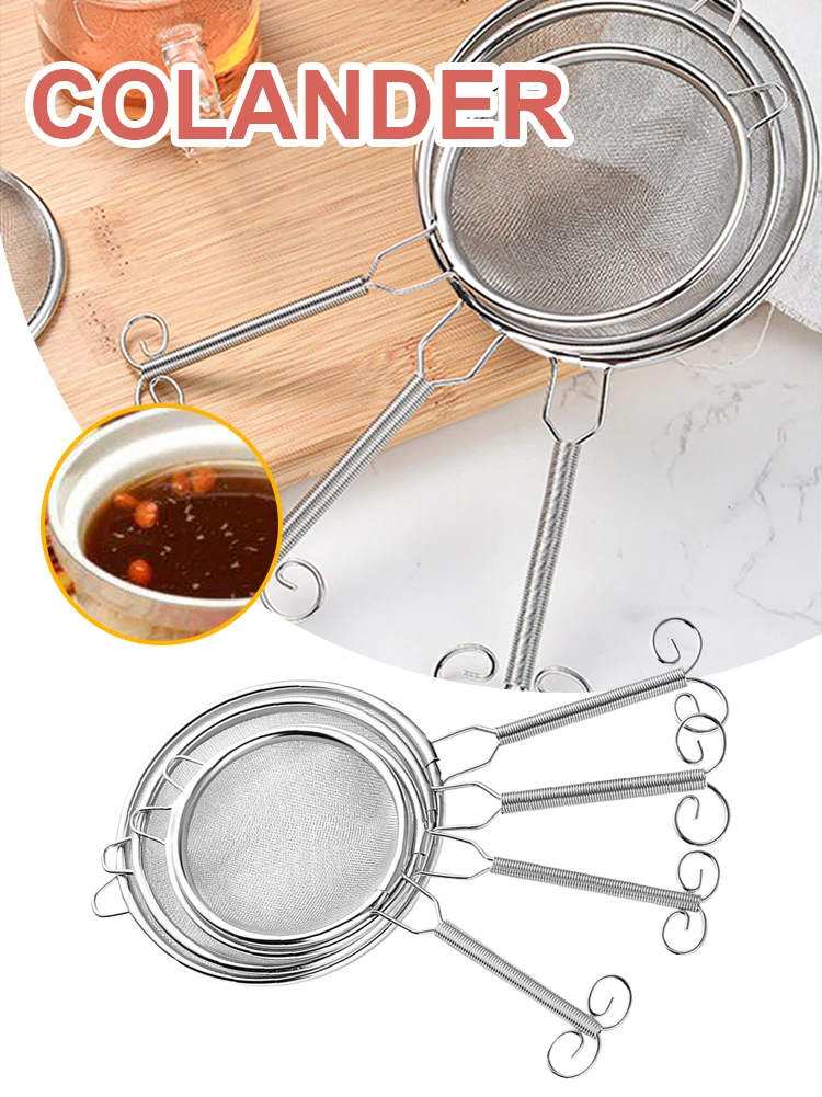 Stainless Steel Wire Fine Mesh Sieve Oil Strainer Flour Colander Sifter DIY Kitchen Tools For Filtering Food Kitchen Accessories
Stainless Steel Wire Fine Mesh Sieve Oil Strainer Flour Colander Sifter DIY Kitchen Tools For Filtering Food Kitchen Accessories