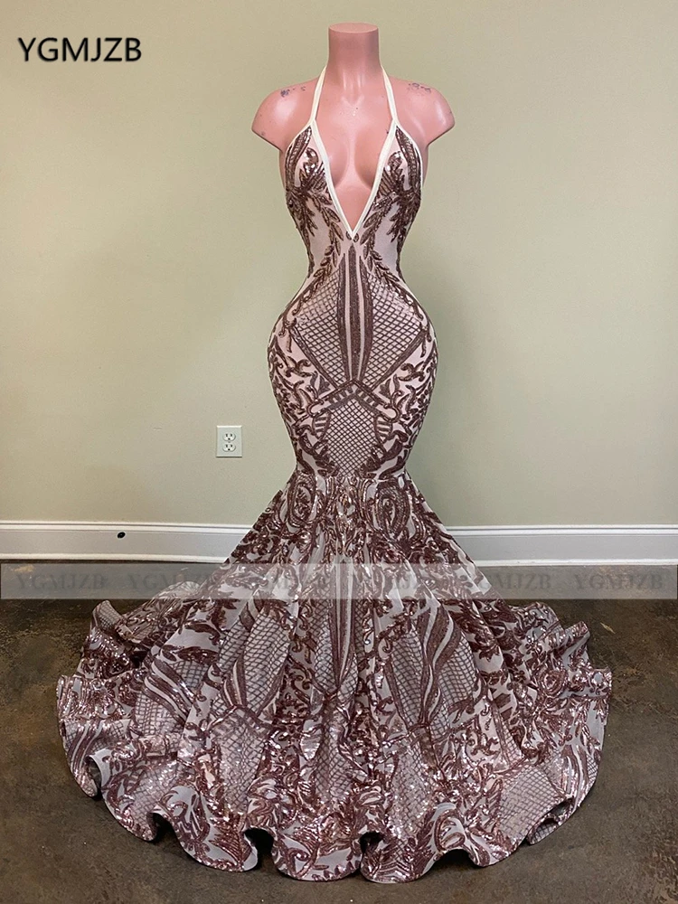 Backless Dusty Rose African Girl Long Prom Dresses 2020 Halter Sleeveless Sequin Mermaid Formal Party Evening Gown
Backless Dusty Rose African Girl Long Prom Dresses 2020 Halter Sleeveless Sequin Mermaid Formal Party Evening Gown