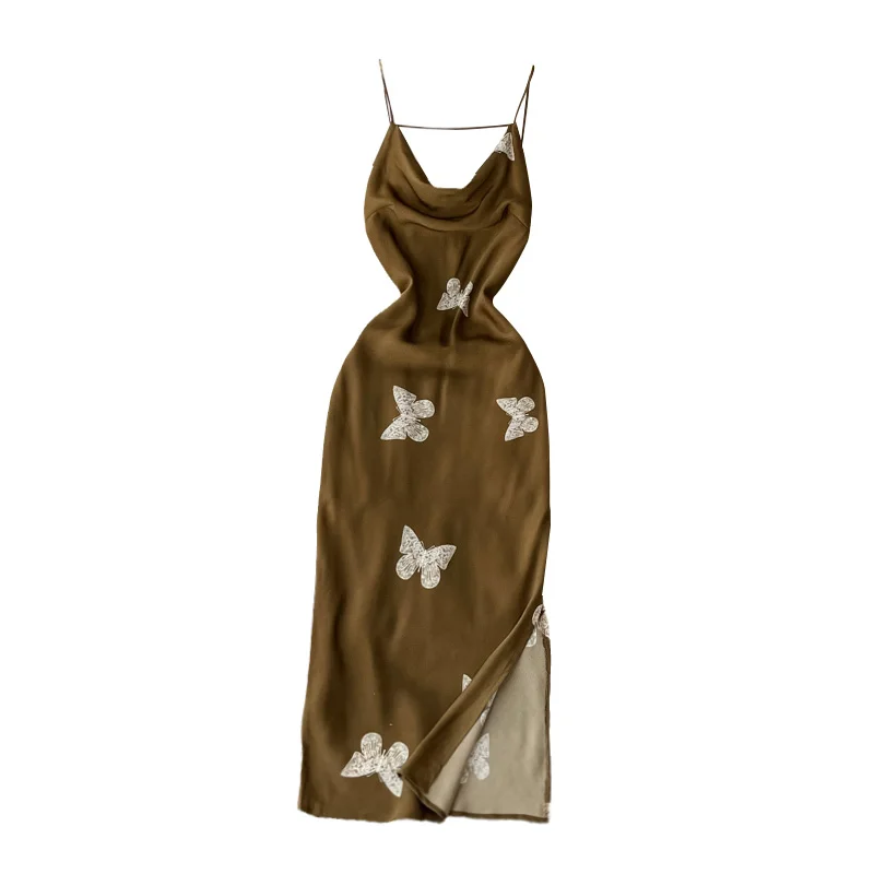 Ladies dress 2021 Summer New high-quality Temperament Trinting Retro Butterfly Sling split suspender skirt holiday Dress Women
Ladies dress 2021 Summer New high-quality Temperament Trinting Retro Butterfly Sling split suspender skirt holiday Dress Women