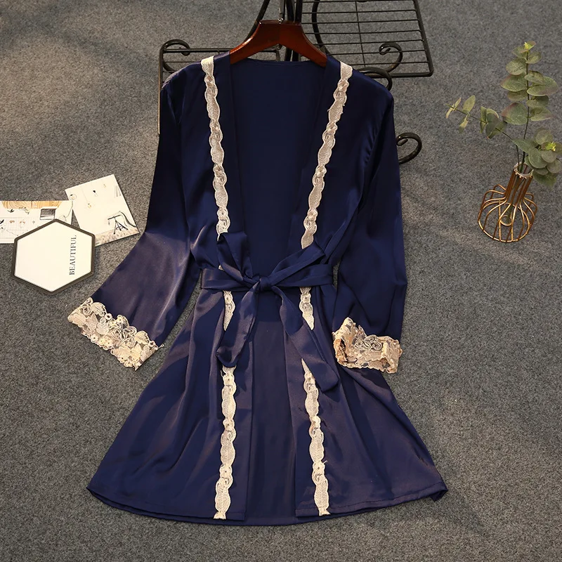 Bridal Bathrobe Kimono Gown Sexy Women Satin Loose Casual Intimate Lingerie With Belt Female Mini Sleepwear V-neck Wedding Robe
Bridal Bathrobe Kimono Gown Sexy Women Satin Loose Casual Intimate Lingerie With Belt Female Mini Sleepwear V-neck Wedding Robe