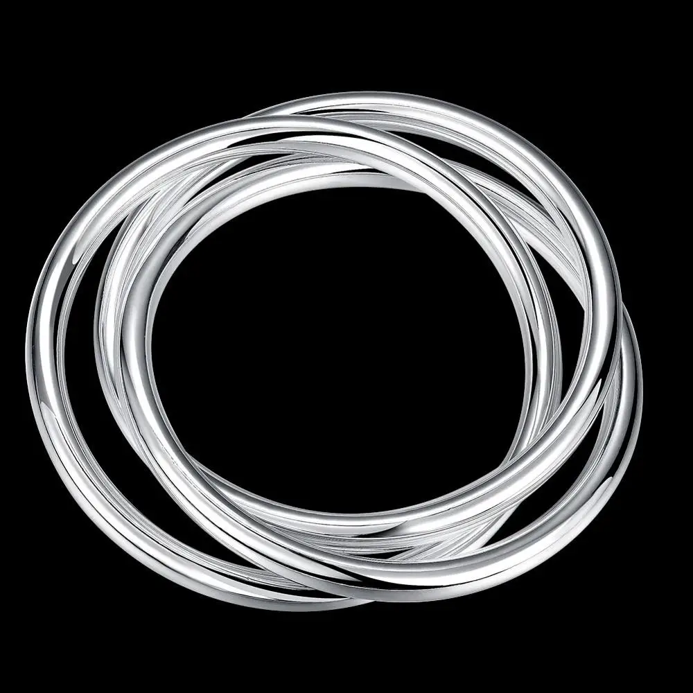 Luxury Brand Fashion 925 Silver Triple Bangle Simple Round Circle Bracelet&Bangles Women Wedding Engagement Jewelry
Luxury Brand Fashion 925 Silver Triple Bangle Simple Round Circle Bracelet&Bangles Women Wedding Engagement Jewelry