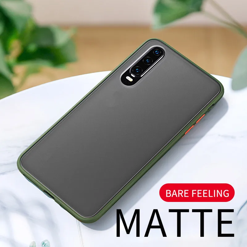 Matte Shockproof Armor Phone Case For Huawei Mate 20 30 Honor 9X Nova 5 Pro Back P30 Lite Soft Edge Cover | Мобильные телефоны и