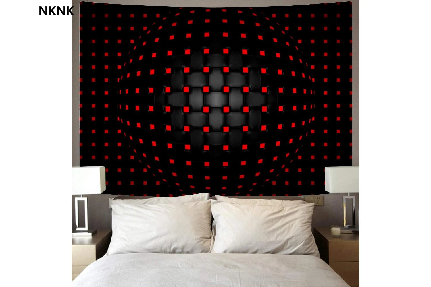 

NKNK Brand Geometric Tapiz Psychedelic Tapestries Vortex Home Tapestrys Black Red Wall Tapestry Stereoscopic Tenture Mandala