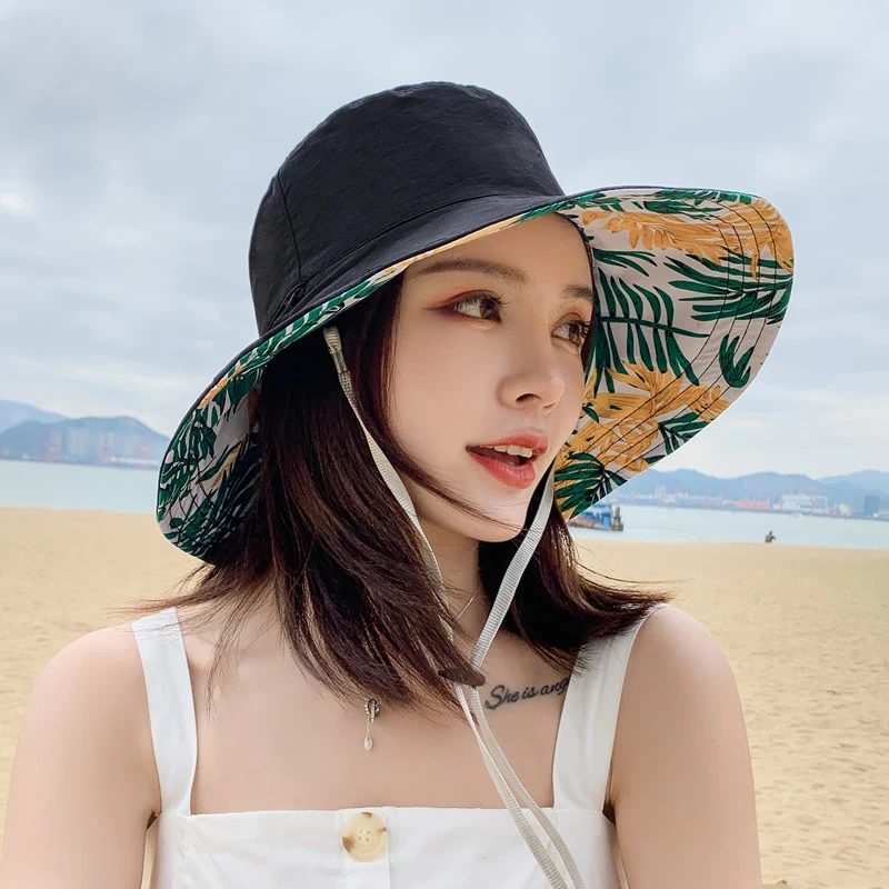 New Double-sided Unisex Leaf Print Bucket Hat Women Fashion Cotton Beach Sun Hats Lady Wide Brim Anti-UV Panama Fisherman Caps
New Double-sided Unisex Leaf Print Bucket Hat Women Fashion Cotton Beach Sun Hats Lady Wide Brim Anti-UV Panama Fisherman Caps