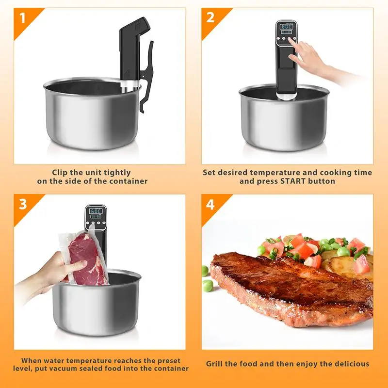 2000W Vacuum Slow Sous Vide Food Cooker 15L Powerful Immersion Circulator Machine LCD Digital Timer Display Stainless Steel
2000W Vacuum Slow Sous Vide Food Cooker 15L Powerful Immersion Circulator Machine LCD Digital Timer Display Stainless Steel