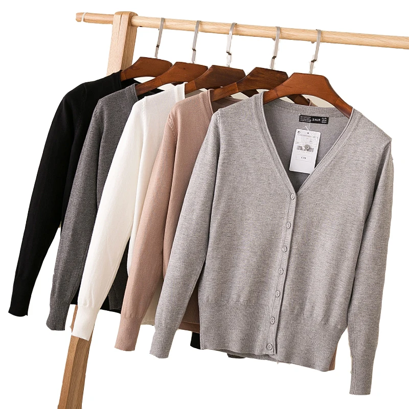 New Fashion Long Sleeve Women Casual Females V-Neck Solid Color Womens Single Breasted Cardigan Female Top Elegant Sweaters Lady
New Fashion Long Sleeve Women Casual Females V-Neck Solid Color Womens Single Breasted Cardigan Female Top Elegant Sweaters Lady