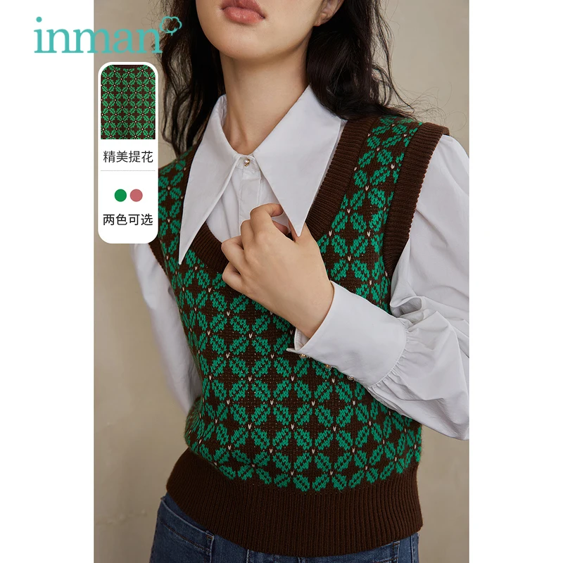 INMAN Autumn Winter Sleeveless Sweater Female's Sweet U-Neck Design Literary Retro Jacquard Pullover Women's Vest
INMAN Autumn Winter Sleeveless Sweater Female's Sweet U-Neck Design Literary Retro Jacquard Pullover Women's Vest