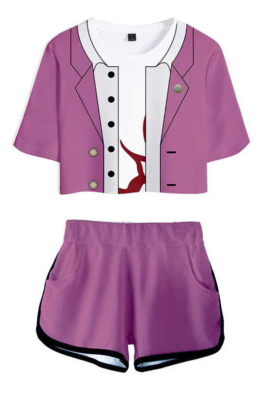 Danganronpa V3: Killing Harmony Kokichi Oma Kaito Momota Cosplay Costume Crop Top Shorts Two Piece Sets 
Danganronpa V3: Killing Harmony Kokichi Oma Kaito Momota Cosplay Costume Crop Top Shorts Two Piece Sets
