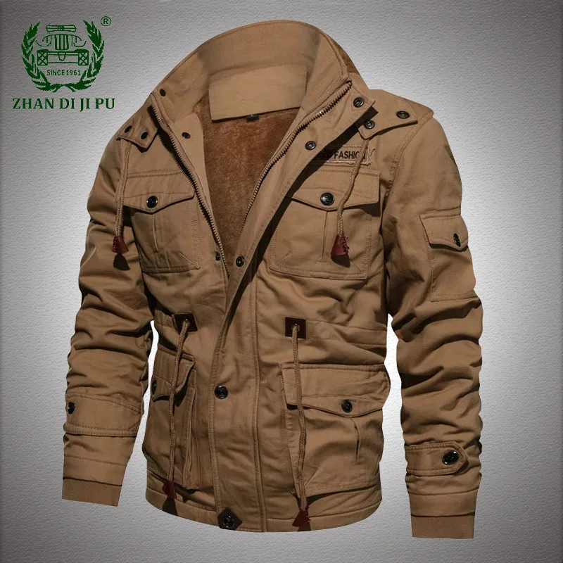 Cotton Fleece Inner Parkas Men Winter Thick Warm Multi-pocket Jackets Male New Military Hooded Tactical Coats Mens hommes veste
Cotton Fleece Inner Parkas Men Winter Thick Warm Multi-pocket Jackets Male New Military Hooded Tactical Coats Mens hommes veste