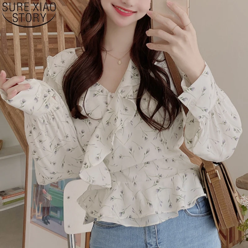 Осенняя женская шифоновая блузка с длинным рукавом и принтом, Blusas Mujer 2021, повседневная милая блузка, рубашки с оборками и цветочным принтом, ...
Осенняя женская шифоновая блузка с длинным рукавом и принтом, Blusas Mujer 2021, повседневная милая блузка, рубашки с оборками и цветочным принтом, ...