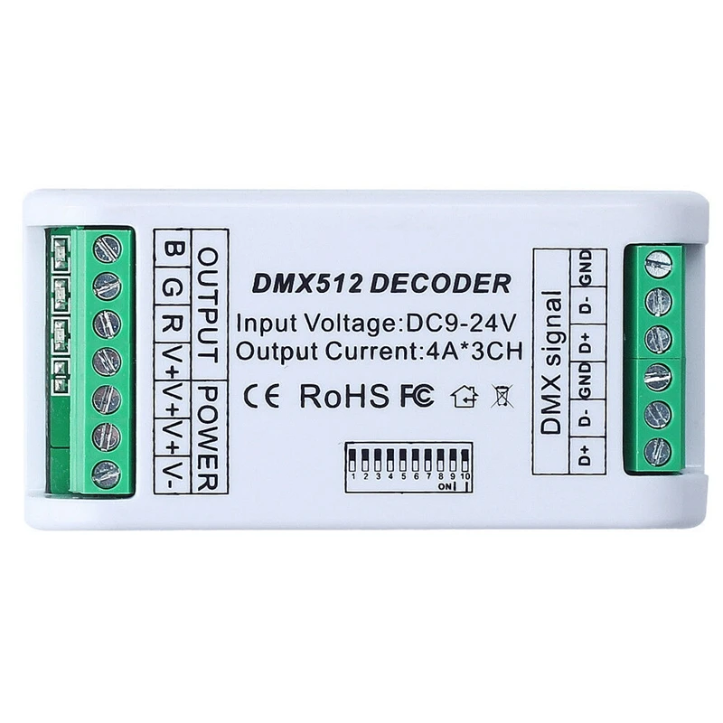 Hot 3CH DMX 512 LED Decoder Controller Dimmer 9V-24V Console USB for RGB LED Strip
Hot 3CH DMX 512 LED Decoder Controller Dimmer 9V-24V Console USB for RGB LED Strip