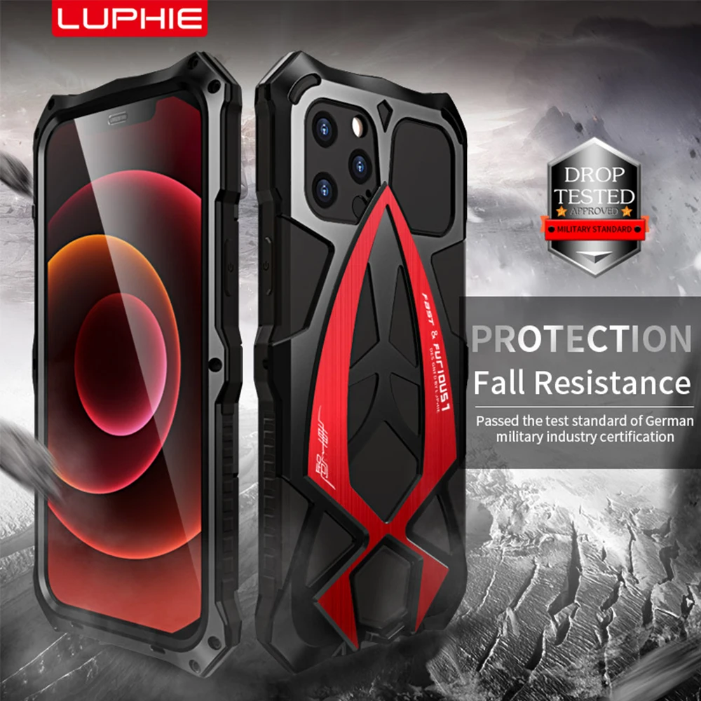 Металлический бронированный чехол с полной защитой 360 для iPhone 12 Pro Max Funda Coque mini