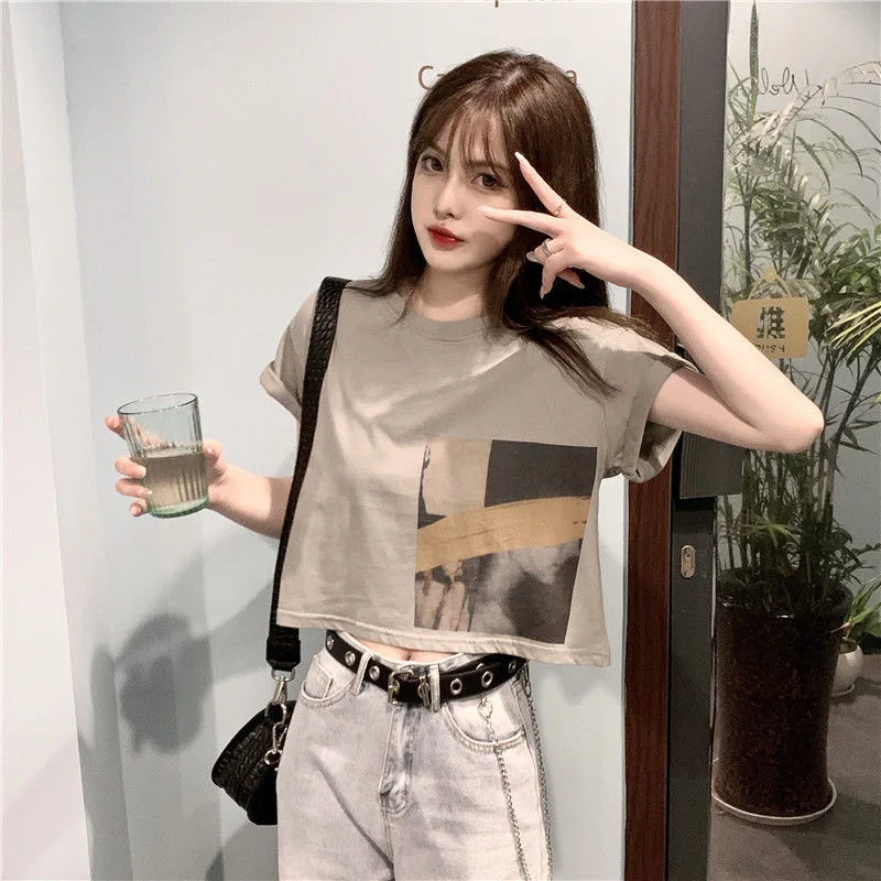Summer 2021 Adults Summer Casual Rolled Sleeve Round Neck T-shirt Women Printed Crop Tops Patchwork Female Clothing
Summer 2021 Adults Summer Casual Rolled Sleeve Round Neck T-shirt Women Printed Crop Tops Patchwork Female Clothing